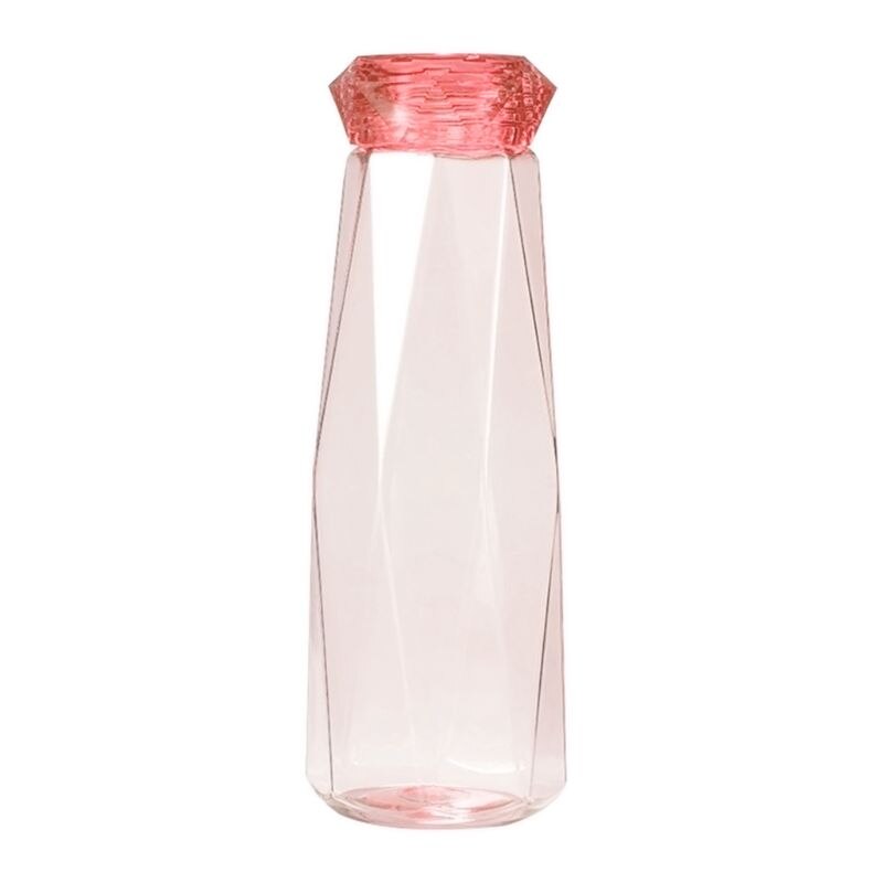 Botella de agua de cristal deportiva, frasco de cristal colorido con forma de pareja, de cristal de agua, 620ml: Red