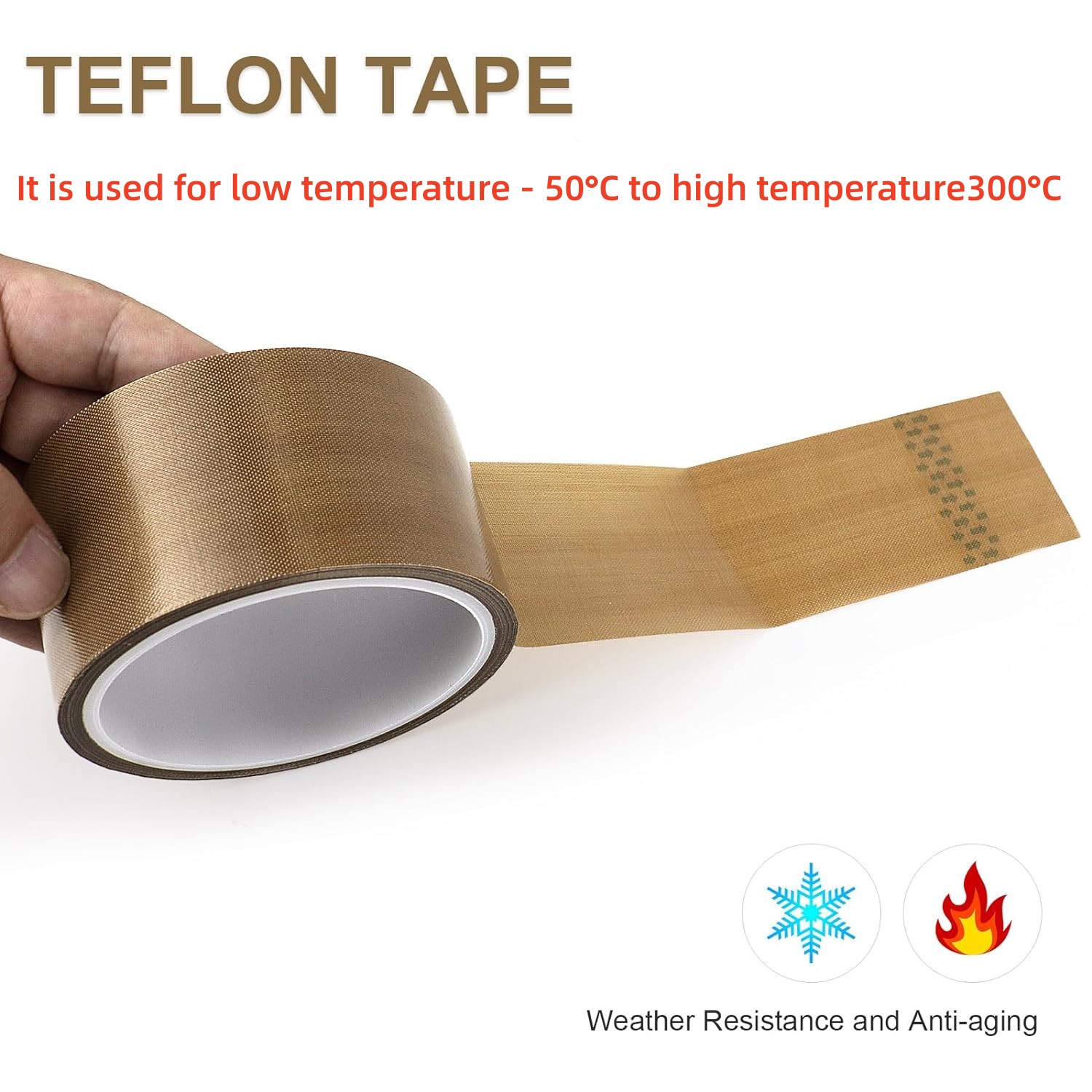 Ptfe høytemperaturbestandig tape 300 ° c varmeisolerende limforseglingsmaskin selvklebende vanntett taperull