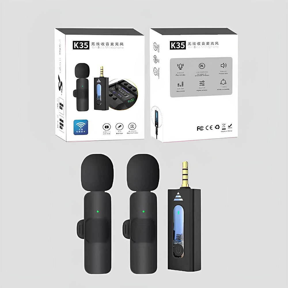 Wireless Microphone Lavalier 5.0 Bluetooth Mini Mic for Recording Interview 3.5mm Sound Receiver for Camera Android Phone Laptop