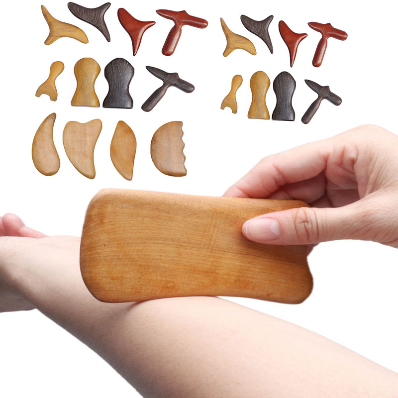 Wood Trigger Point Massage Gua Sha Tools Lymphatic Drainage Tools,Wood Therapy Massage Tools for Back Leg Hand Face