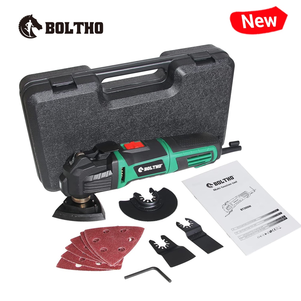 BOLTHO Oscillating Multi Tool, 300W Detail Sander Precision Cutter Saw Grinder Scraper | Variable Speed - Accessory Sanding Pads: Default Title