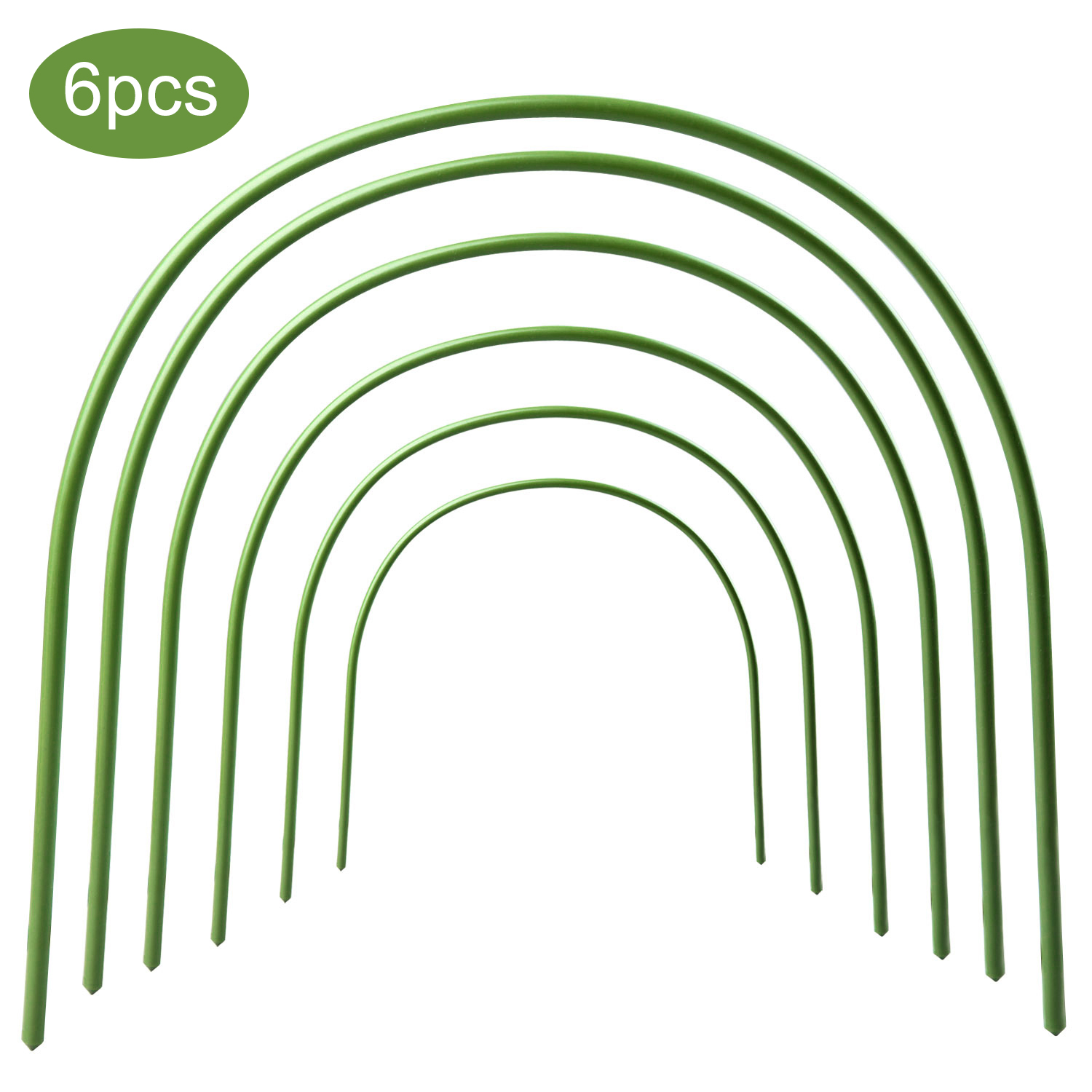 6Pcs Greenhouse Hoops Plant Hoop Grow Garden Tunnel Hoop Support Hoops Plant Holder Tools for Garden Stakes Farm Agriculture N