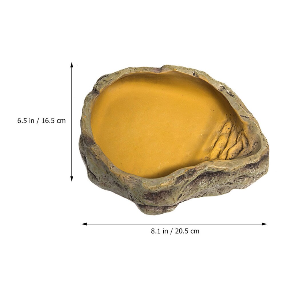 Pet Reptile Feeder Bowl Dragon Beard Turtle Resin Landscape Pet Cage Drink Bowl