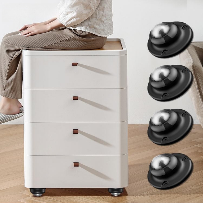 Rodízios para móveis pesados Rodas, polia autoadesiva, aço inoxidável, rolamento de carga forte, roda universal, rotação de 360 °, 4pcs