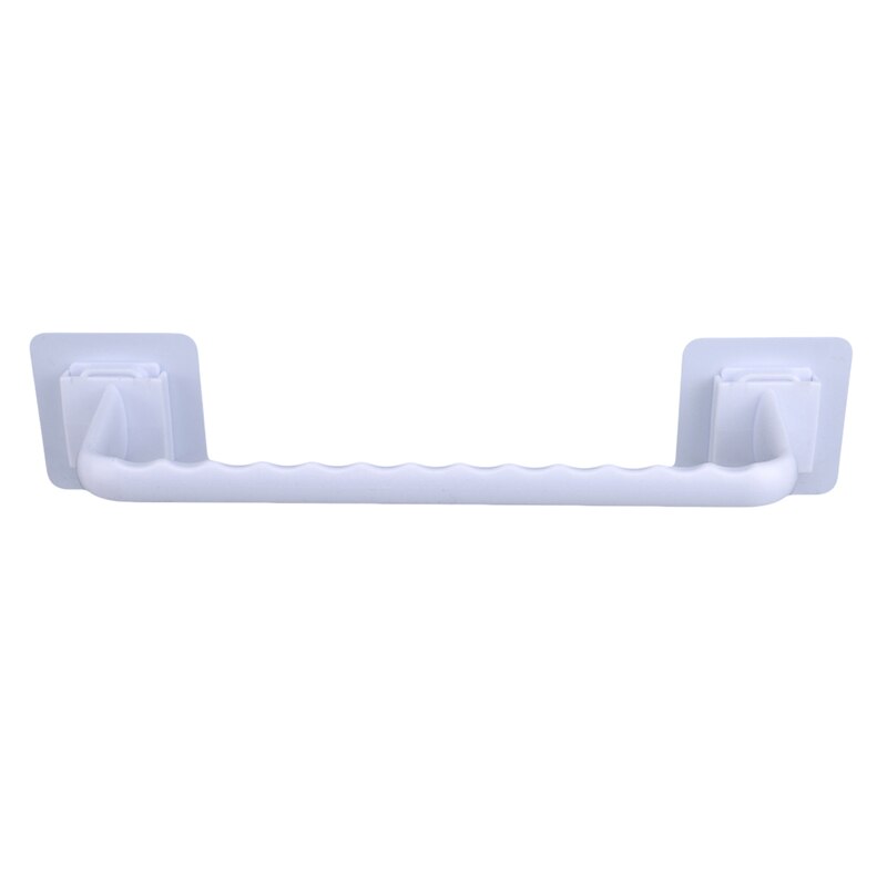 Self Adhesive Bathroom Towel Bar Plastic Bath Wall Rack Hanging Towel Rod Stick On Sticky Hanger Bathroom Tools Accessories