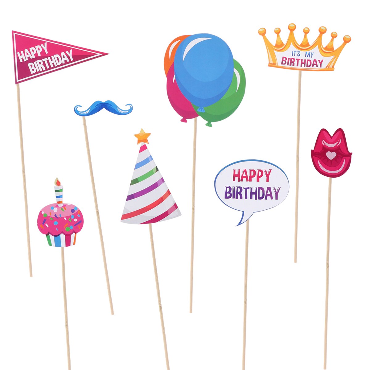 22 Pcs Photo Booth Props Funny Birthday Decor for Celebrating Birthday