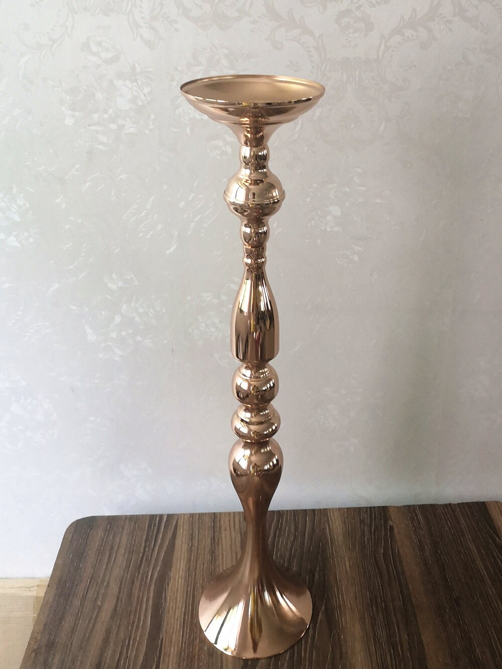 Candelabros IMUWEN de 60 CM/24 ", candelero de Metal, florero, mesa, centro de mesa, estante de flores para eventos, decoración de boda de plomo en el suelo: Gold 60CM