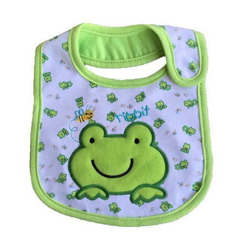 3 Stk/partij Baby Handdoek Baby Slabbetjes Baby Jongens Meisjes Pasgeboren Waterdicht Speeksel Burp Doeken Feeding Babeiro Bandana: frog