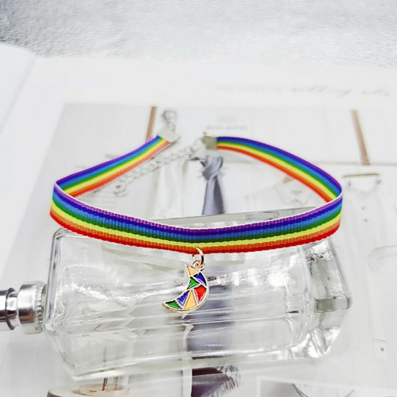 Charm Rainbow LGBT collana girocollo per donna coppia goccia d&#39;acqua ciondolo luna catena clavicola coppia amante gioielli amicizia