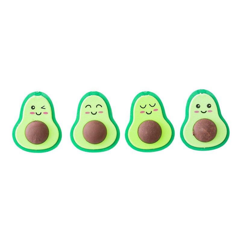 2 Stuks Leuke Fruit Gum Avocado Afneembare Gummen Voor Kinderen Kawaii Schoolbenodigdheden Stationaire Prijzen Voor Kids Stationaire