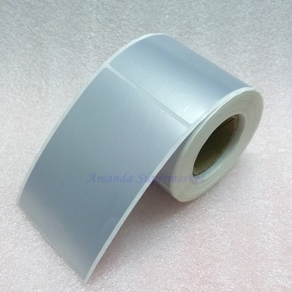 Étiquette autocollante argent mat en PET, 75x100mm, 250 pièces, 3x4 pouces, résistant à l'eau, à la déchirure et à l'huile