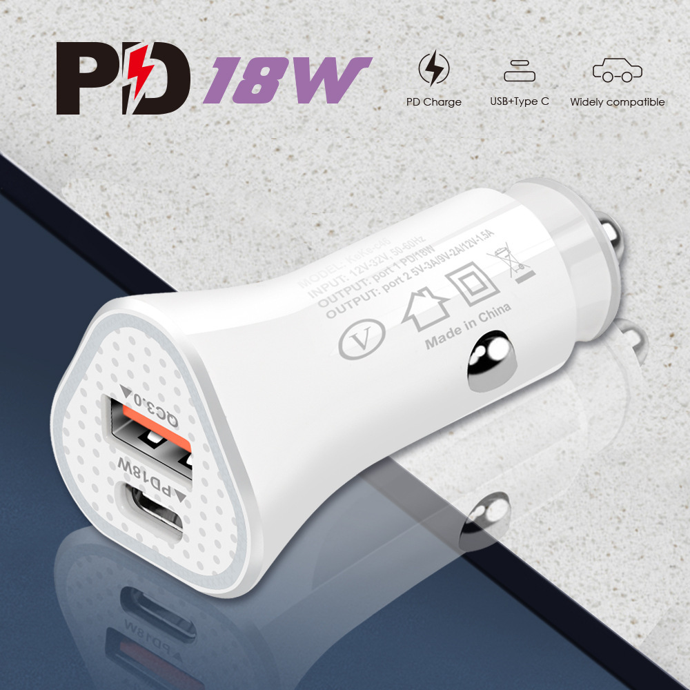 GYSO USB Car Charger Quick Charge 4.0 QC4.0 QC3.0 QC SCP PD Type C 18W Fast Car USB Charger For iPhone 13 SAMSUNG Mobile Phone