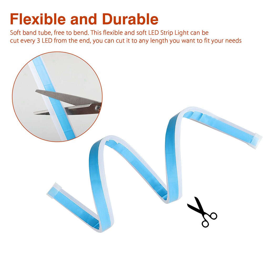 2X 60CM APP RGB Slim Sequential Flexible LED DRL Turn Signal Strip For Headlight