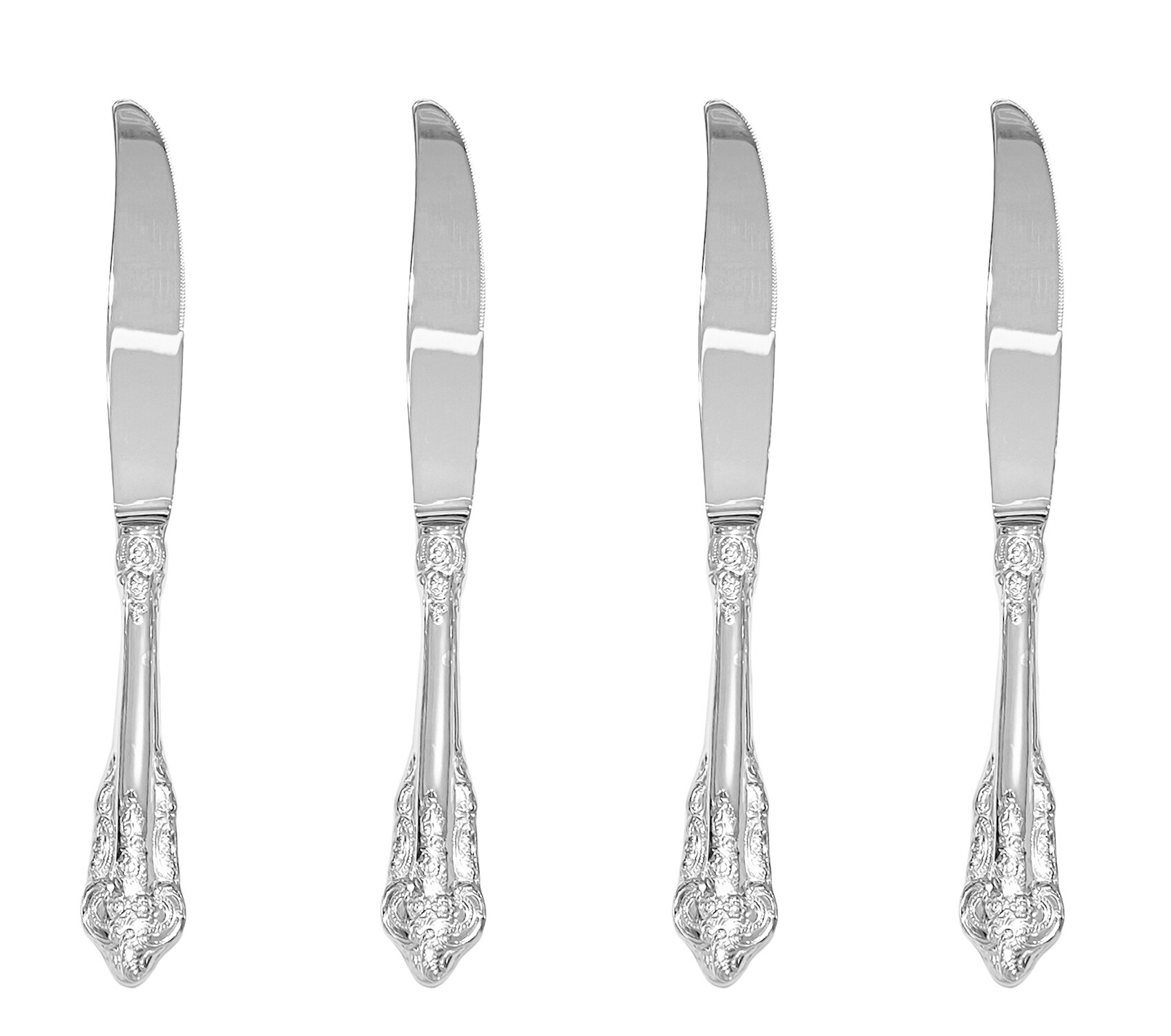 Silver Flatwar Fork Knife Spoon Set Cutlery Tableware 1pc Dinning Table Steel Kitchen Complete Dinner Set for: Dessert knife 4p