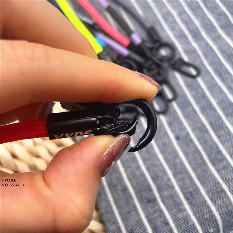 LLavero de Color fluorescente, llaveros con hebilla de Clip de Metal, correa para teléfono móvil, cordón antipérdida, cordón colgante, correa para muñeca para llaves