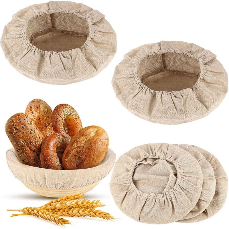 Cesta de algodón para pan a prueba de lino, bolsa de fermentación de la masa para ollas para hornear pasteles, suministros de cocina caseros, 6 uds.