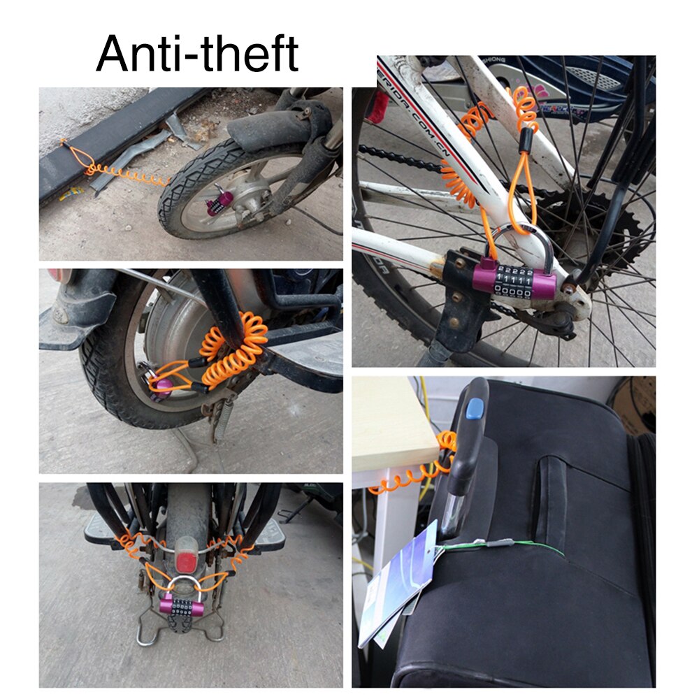 Alconstar - motorcykel fjeder kabellås tyverisikring alarm skive lås cykel sikkerhed påmindelse motorcykel tyveri beskyttelse