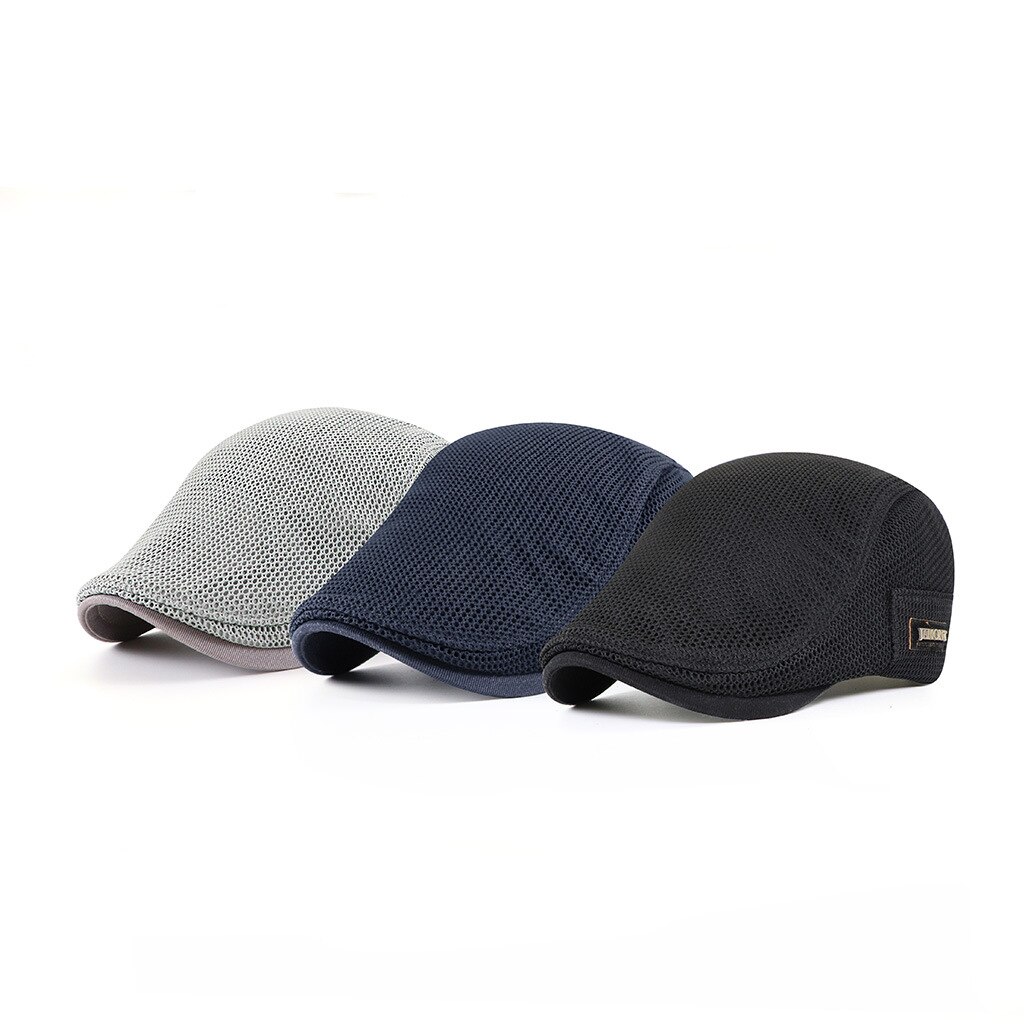 Summer Mens Hats Breathable Mesh Newsboy Caps Outdoor Gorro Hombre Boina Golf Hat Solid Flat Cap For Women