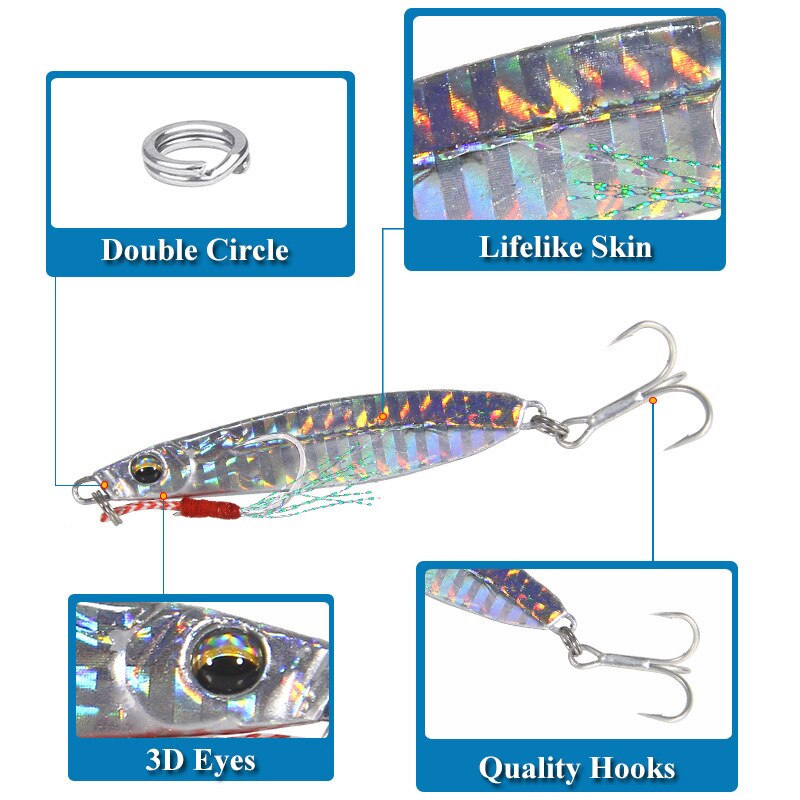 Fishing Tackle Sequin Fishing Lure Bait Tog-heavy Slow-shaking Blade Iron Plate Sea Fish Mackerel Tackle Bait For Fishing
