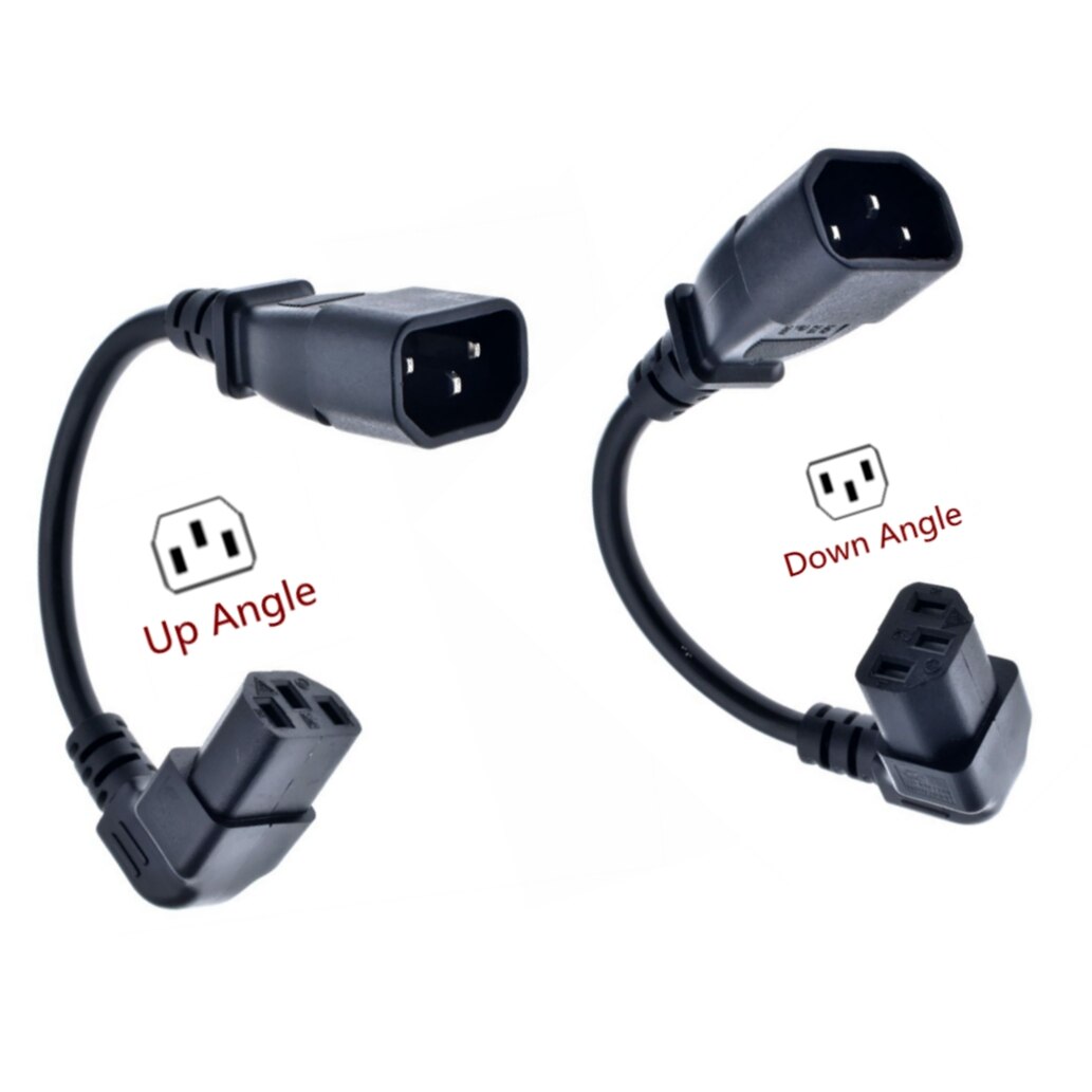 Iec 60320 c13 vinkel omformer vinkel skjøtekabel  c13 to c14 pdu opp og ned rett vinkel strømkabler hann til hunn ac strømledning