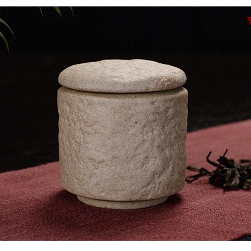 Mini caja de té creativa de cerámica gruesa, caja de té pequeña de cerámica para el hogar, Mini frasco de hojas de té sellado de viaje: B