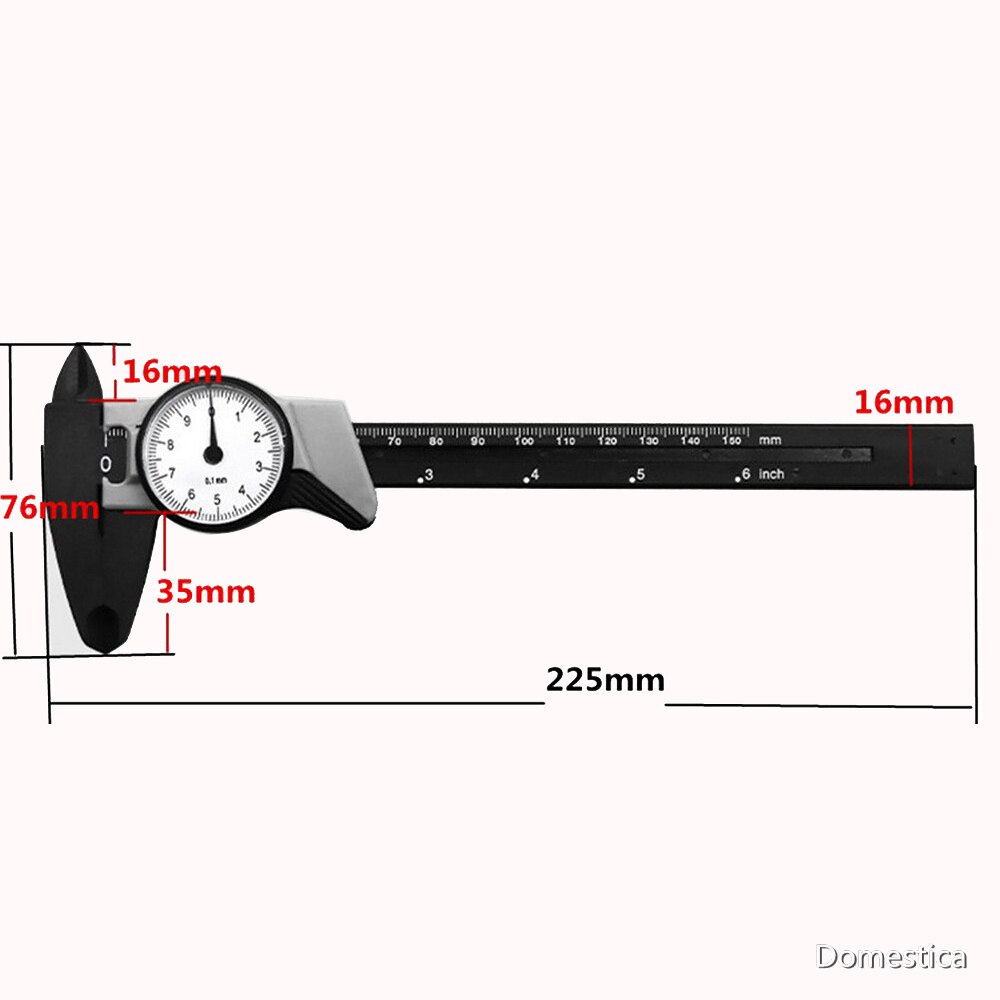 High-Precision Electronic Digital Display Vernier Caliper IP54 Stainless Steel Measuring Tool 0-150MM Woodworking Measuring Tool: 225x76x16mm Black