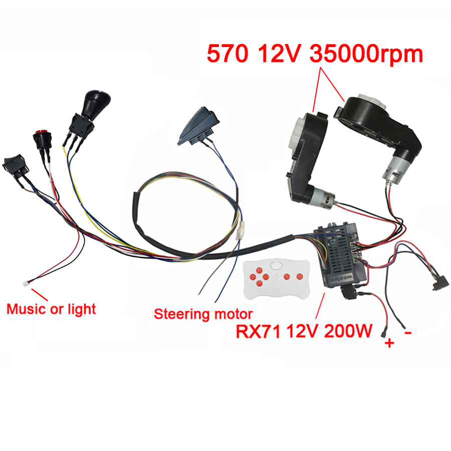 Coche eléctrico para niños, accesorios DIY, cables y caja de cambios, coche de juguete hecho a sí mismo, juego completo de piezas para coche eléctrico, paseo para niños