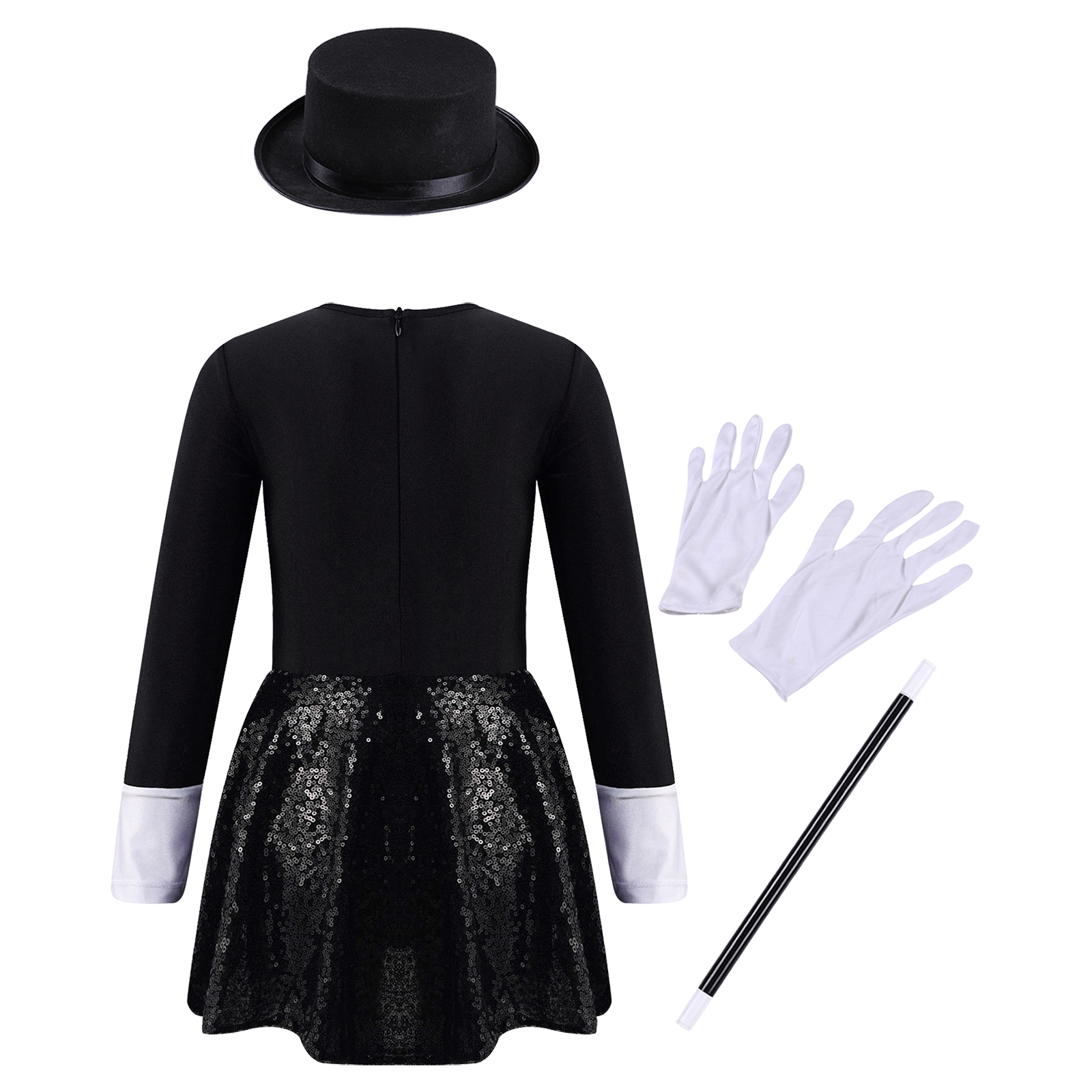 Disfraz de circo para niñas, disfraz de mago, conjunto de ropa de baile para temática de actuación de Halloween