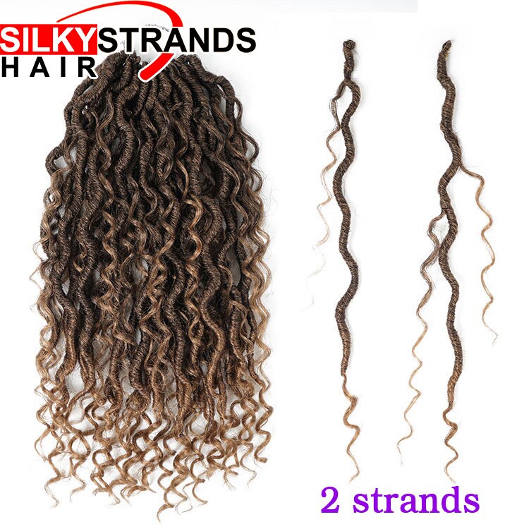 Afro Synthetic Curly Twist Hair Ombre Goddess Locs Crochet Hair Extensions Locks Crochet Braids For Black Women 24 Strands