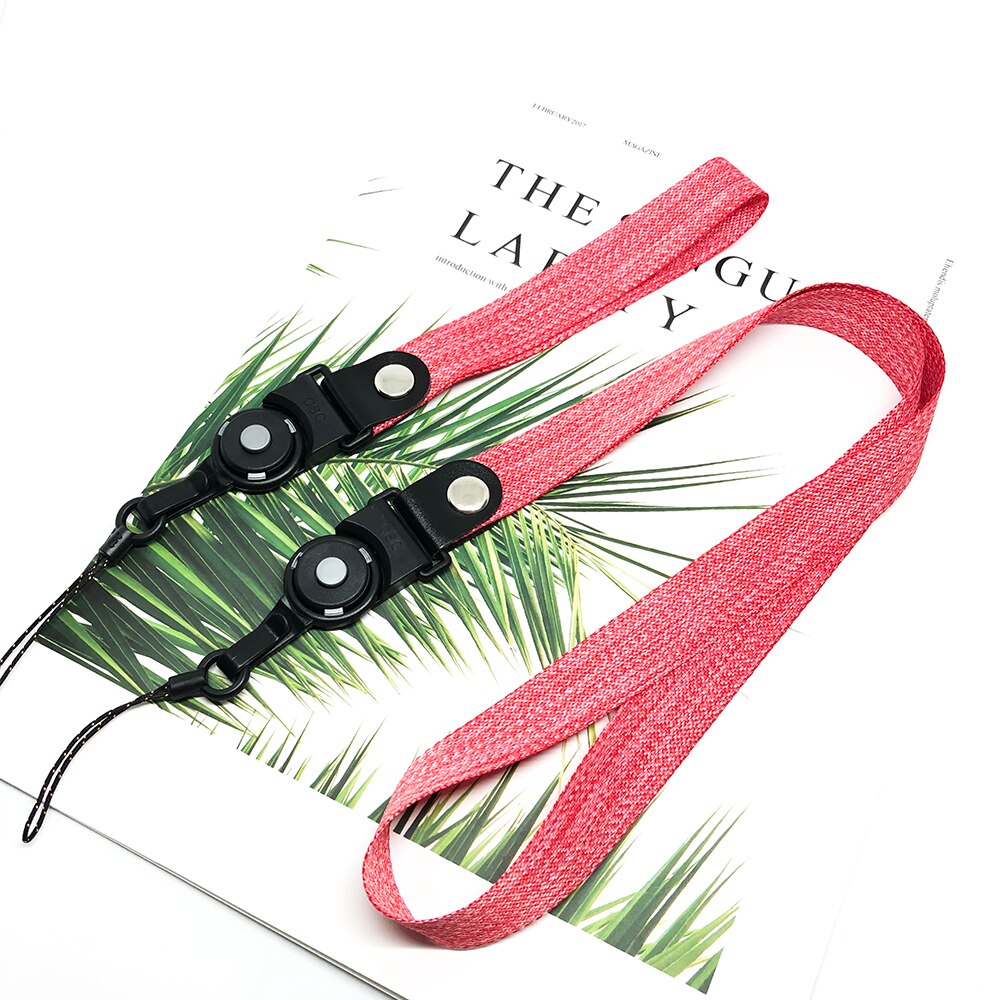 Vävda remmar nacke handled lanyard telefonrep för iphone 7 8 plus xs max universal telefonhållare grepp slätt rem lanyards för nycklar: Rosa