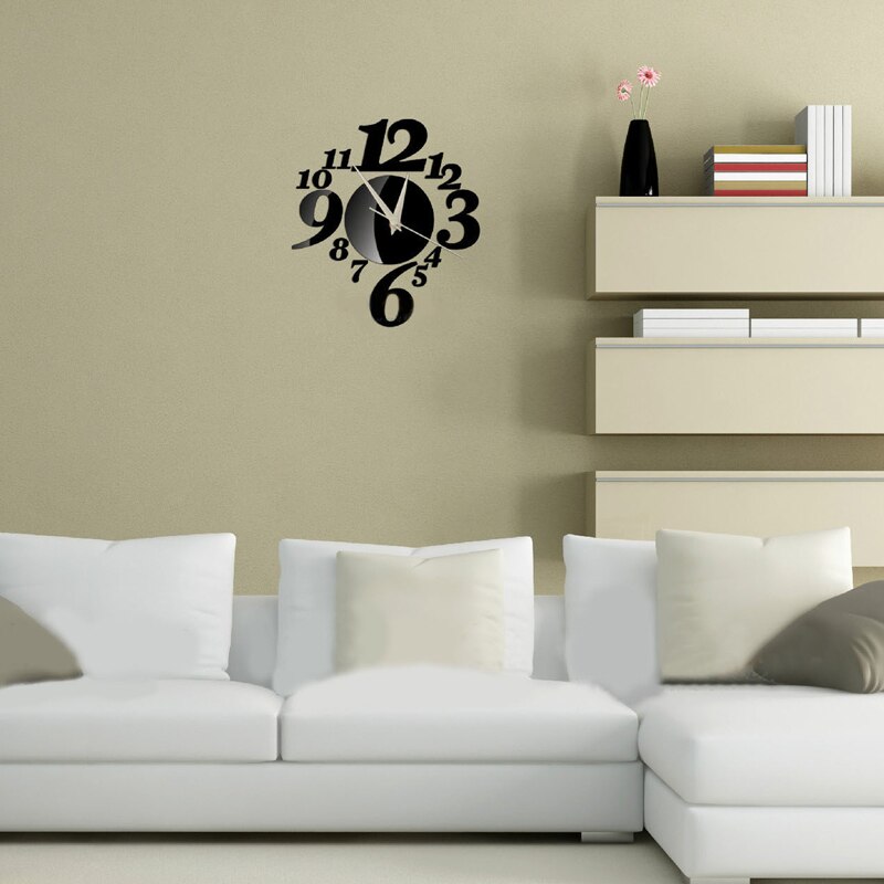 Modern Living Room Large wall clock Acrylic DIY Wall Clock Digit Clock Watch 3D Mirror Sticker Surface Europe Style wanduhr BS