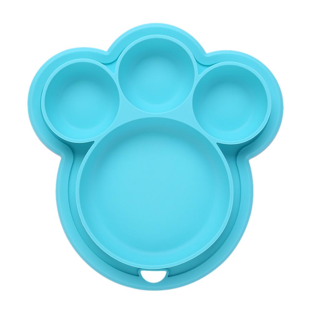 Kids Silicone Bear Paw Dinner Feeding Tableware Hanging Hole Children Bowl Bear Paw Children Dinner Plate: B-02