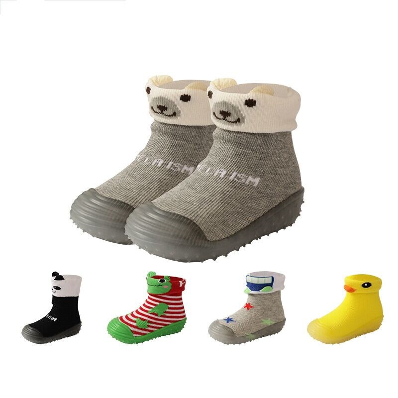 Chaussettes en caoutchouc antidérapantes pour enfants, chaussettes souples pour -né, filles et garçons,