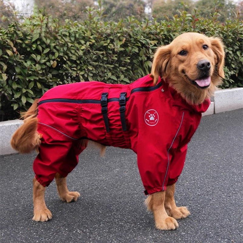 Waterdichte outdoorjas voor huisdieren, warme winterregenjas voor grote honden, regenpak met reflecterende details, geschikt voor kleine, middelgrote en grote honden.