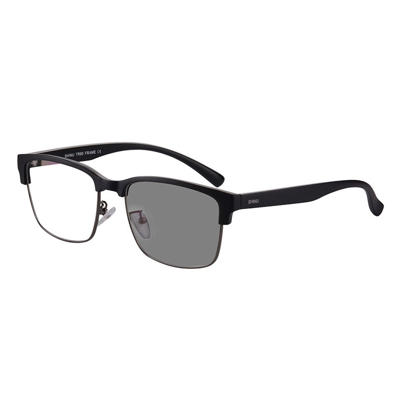 SHINU lunettes de lecture photochromiques progressives hommes lunettes multifocales progressives lunettes photochromiques réglables proches et loin: YELLOW / + 175