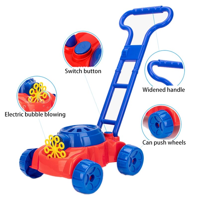 Outdoor Bubble Machine Toys for Kids Boys Girls Bubble Lawn Mower with Bubble Solution Bubble Blower for Toddlers