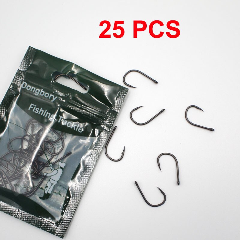 25 Stuks Karper Haken Wide Gape Prikkeldraad Haak Voor Karper Vissen Naald Scherpe Curve Karpervissen Haken Mat Zwart Pop up Boilies Europa
