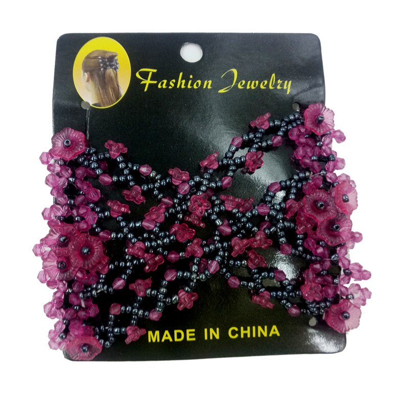 Peigne magique rétro à perles pour femmes, peigne coulissant en métal élastique, accessoires pour cheveux floraux, outil de coiffure, épingle à cheveux pour femmes