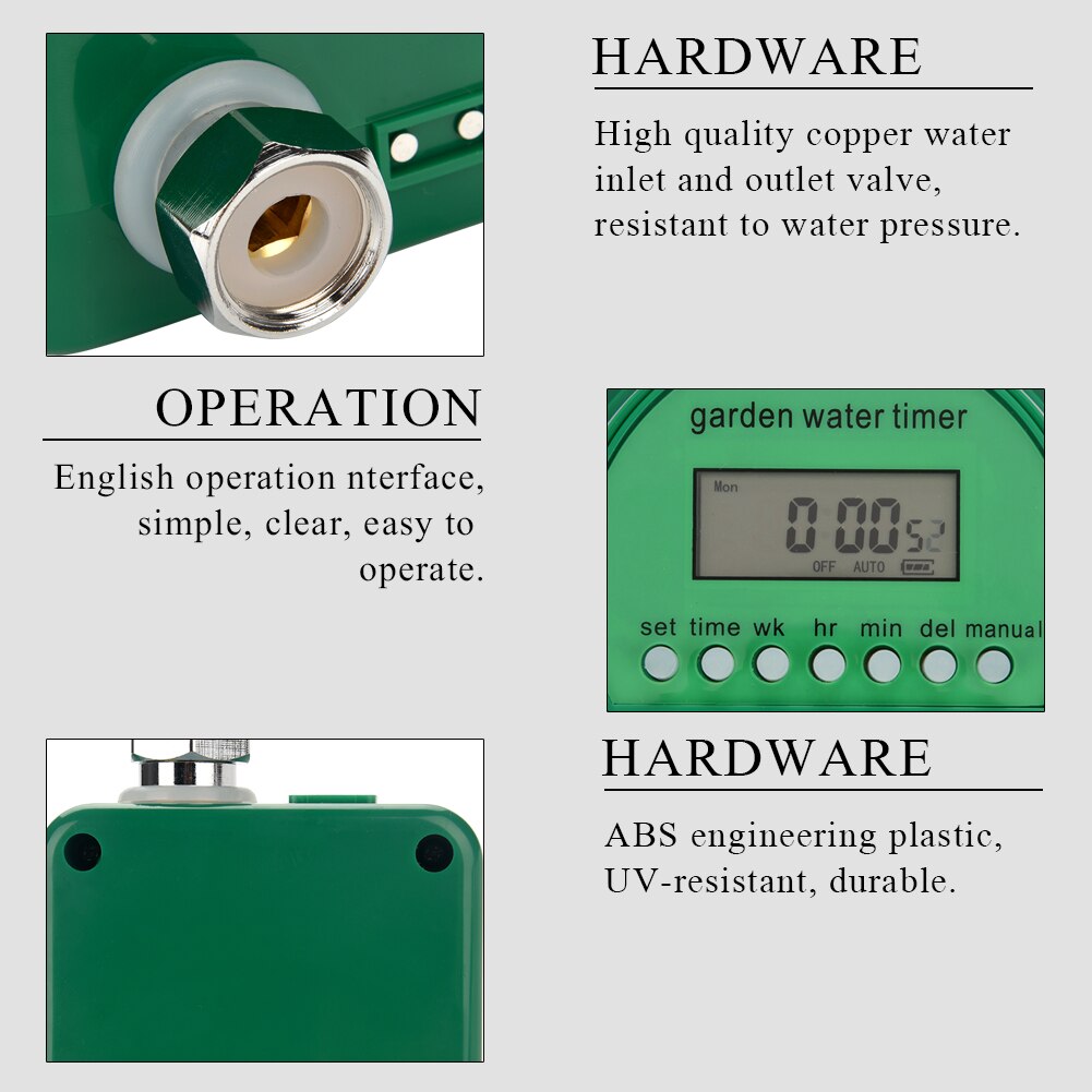 Automatic Garden Watering Timer Electronic Garden Irrigation Controller Rain Sensor LCD Display Garden Timer
