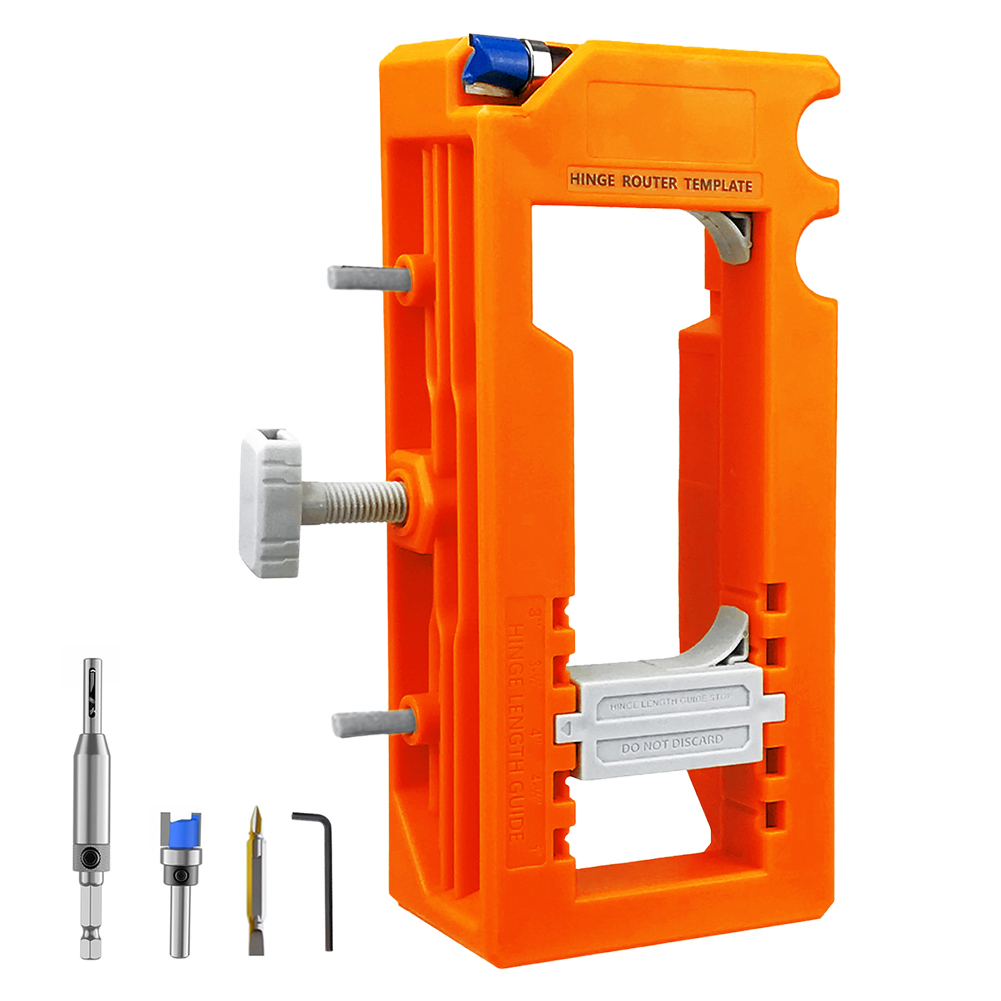 Door Hinge Mortiser Hinge Installation Kit Door Hinge Router Template Hinge Tool for 3 Inch To 5 Inch Hinges: WHITE