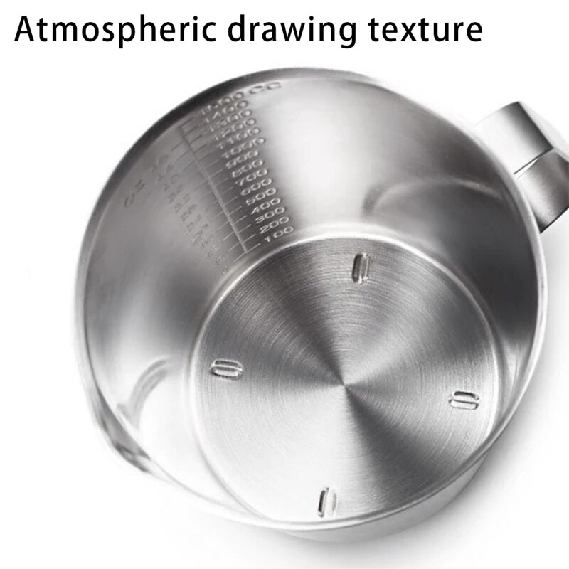 Stainless Steel Measuring Cup Mug Mixing Resin Kitchen Jug Pour Spout