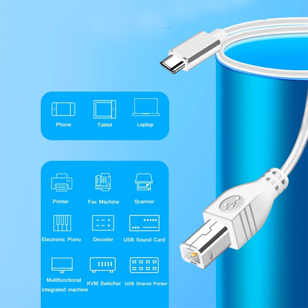 Câble USB Micro/Type C vers USB B Midi, pour imprimante de musique électronique, cordon d&#39;interface MIDI, Instrument, contrôleur Midi, câble de clavier