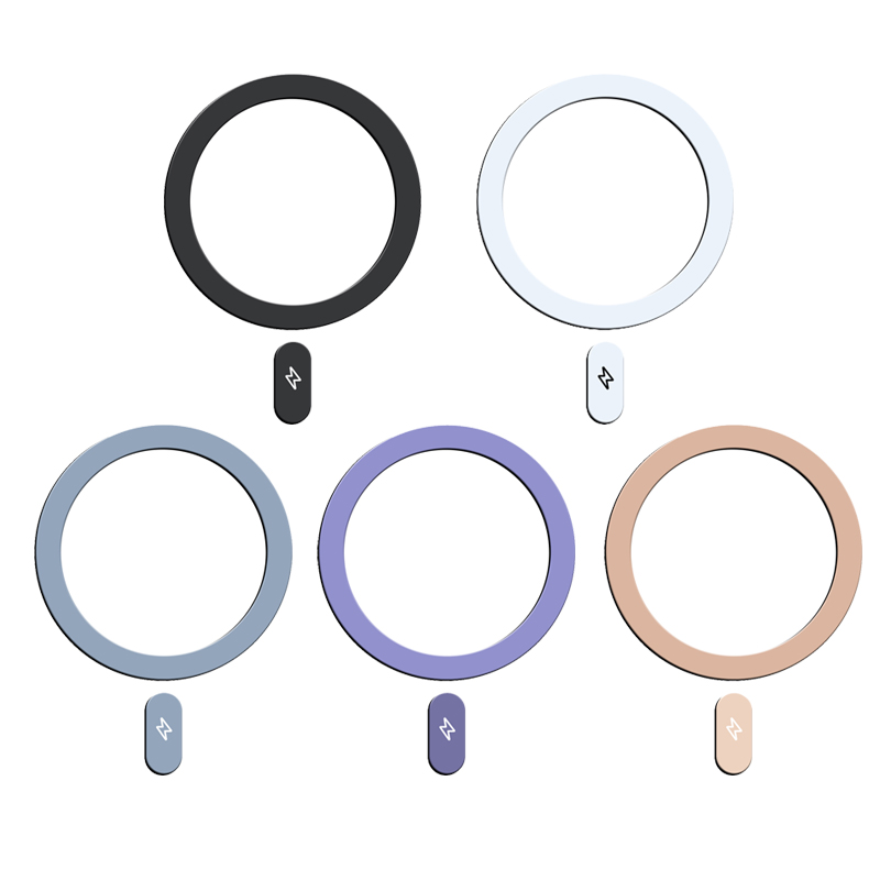 1/5 SZTUK Naklejka magnetyczna Metalowy pierścień do bezprzewodowego ładowania Magsafe Koło ładowania Naklejki magnetyczne na iPhone'a 14 13 12 Pro Max: Złote