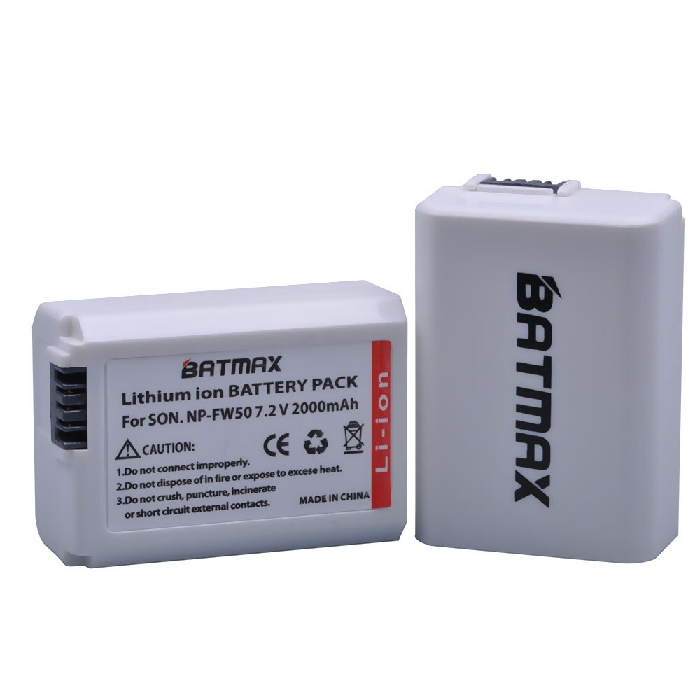 Batmax np -fw50 npfw 50 fw50 vitt batteri för sony  a6500 a6400 a6300 a6000 a5000 a3000 nex -3 a7r a7r ii  a7ii nex -3 nex -3n nex -5