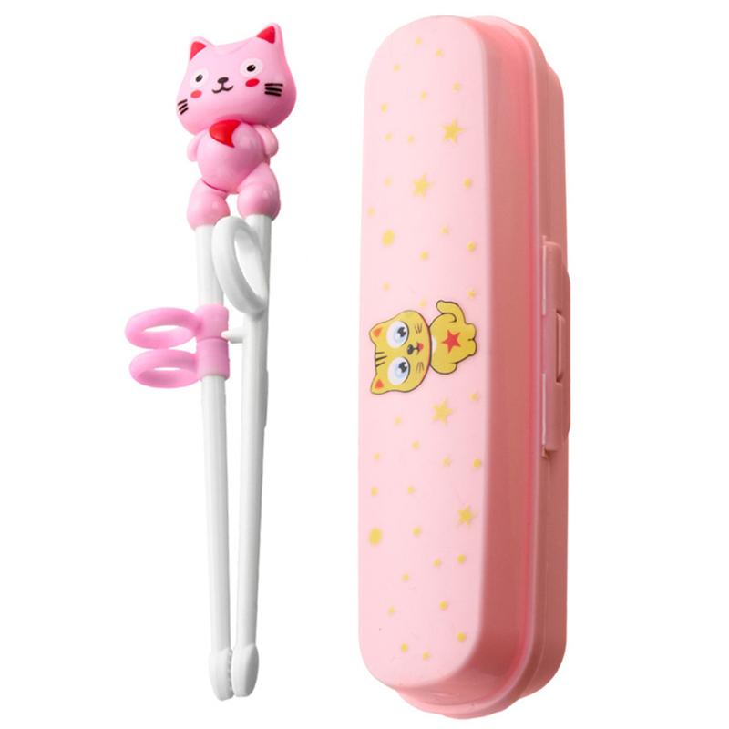 1 para pałeczki treningowe dla dzieci przenośne pałeczki robić ćwiczeń dla tubylców dzieci: różowy z pudełkiem