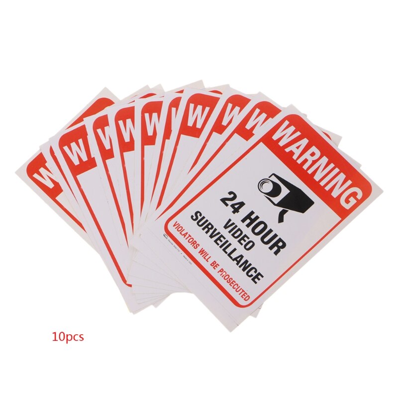 10pcs/lot Waterproof PVC CCTV Video Surveillance Security Sticker Warning Signs 103E