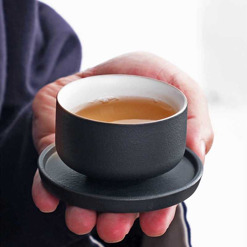 Bol à thé japonais en céramique en céramique, poterie grossière tasse à thé en céramique Vintage Kung Fu service à thé ustensiles à boire bols Pu'er faits à la main