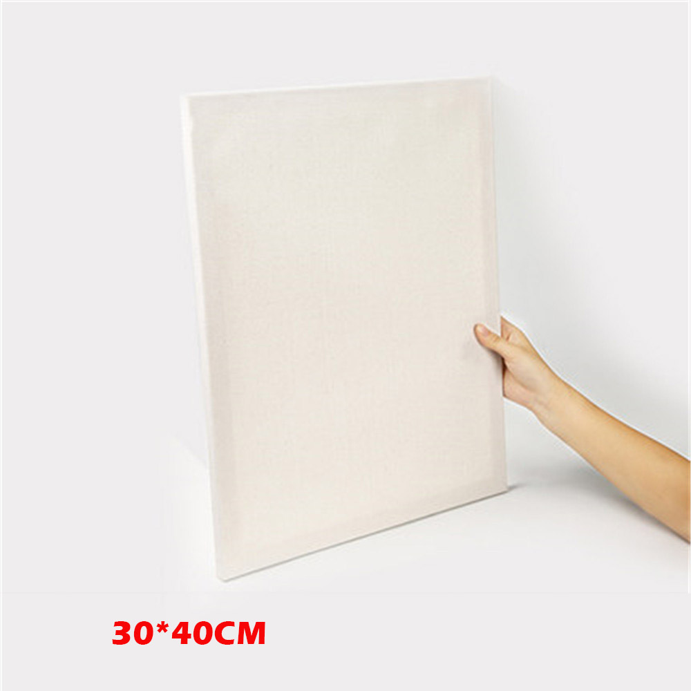 1 ud. Marco de madera de algodón pintura al óleo lienzo blanco en blanco Placa de pintura cuadrada Marco de tablero de madera manualidades DIY suministros de arte Escolar: 30x40cm