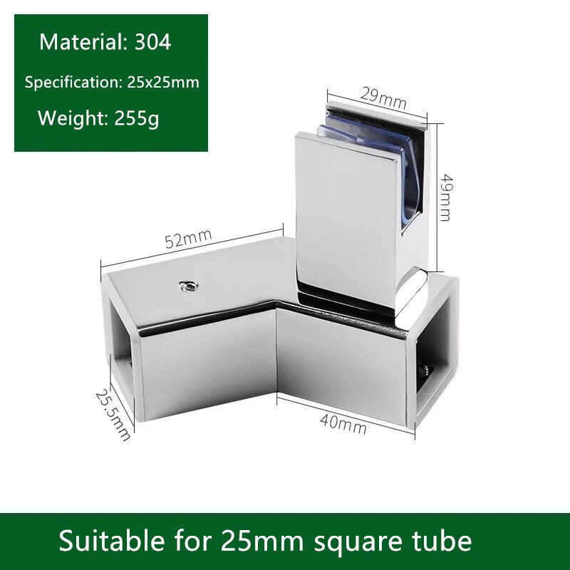 25mm fyrkantigt rör rostfritt stål anslutande hängande klämma t-formad tee 90 135 graders rakt hörn universal fläns säte: 7
