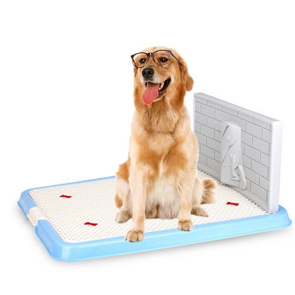 Bandeja orinal para cachorro de perro mascota de interior con poste de orina protección Pared de simulación, No rasgado cojín para cachorro inodoro para perro para cachorros macho/niño y